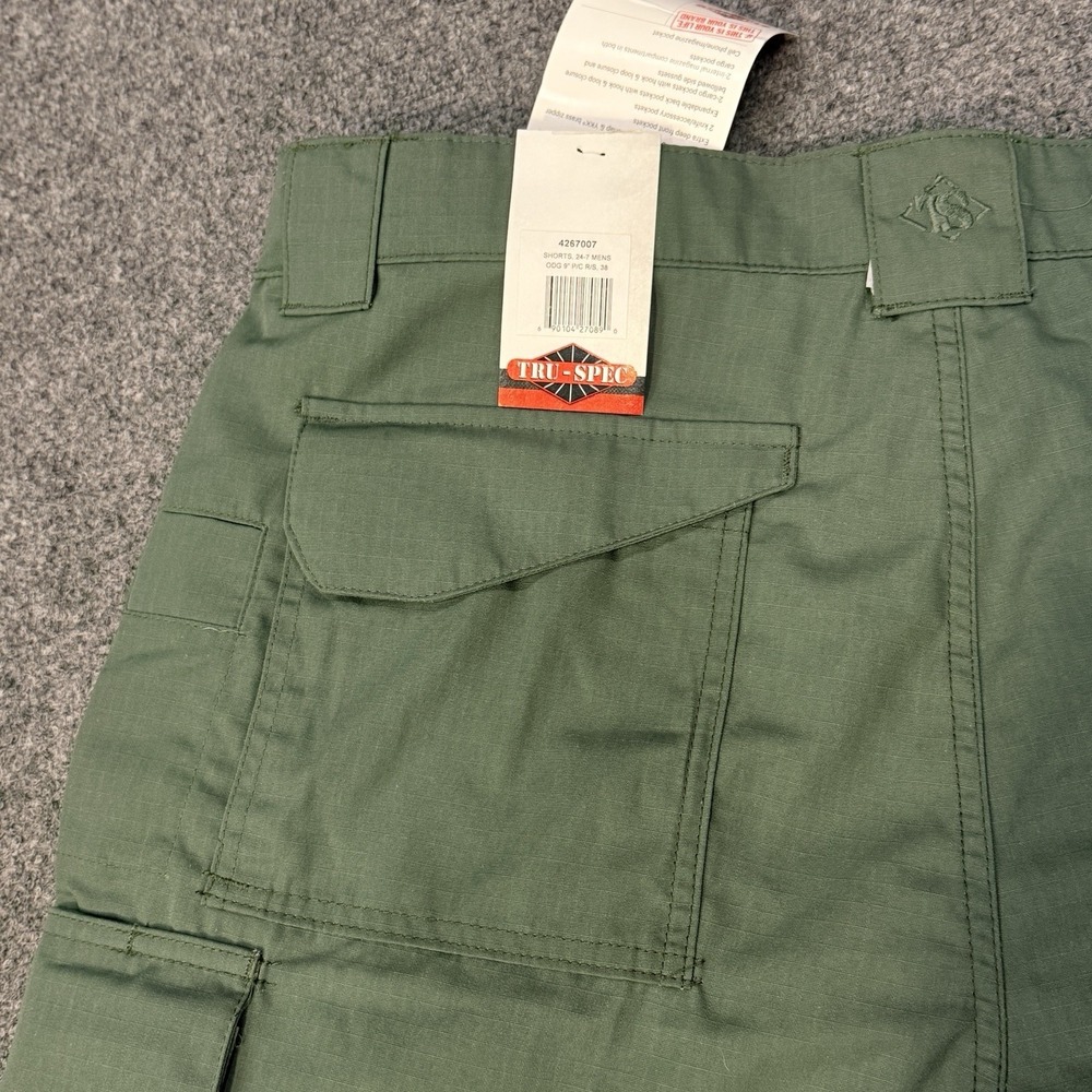 TRUE SPEC 24-7 Series Men's Sz 38 Tactical Cargo Shorts Green NWT - Picture 11 of 13